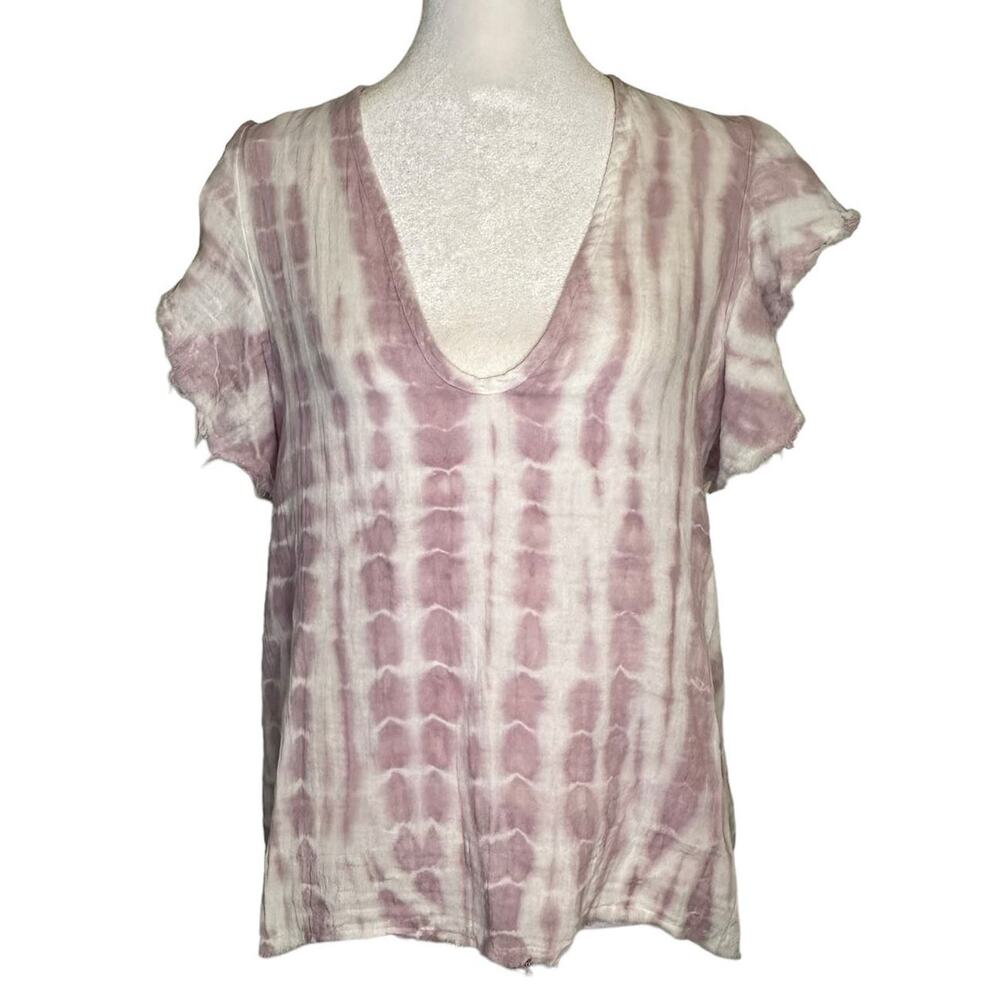 Stark X cream & purple tie-dye top size XS